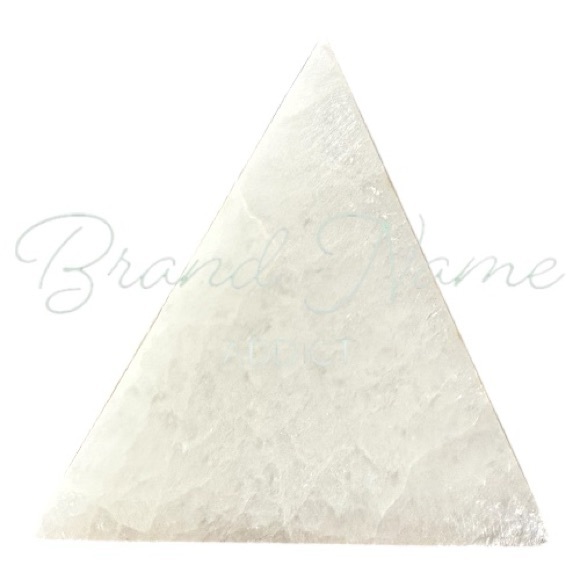 Selenite Hand Carved Chakra Triangle Shaped Coaster Charging Plate - Picture 4 of 5